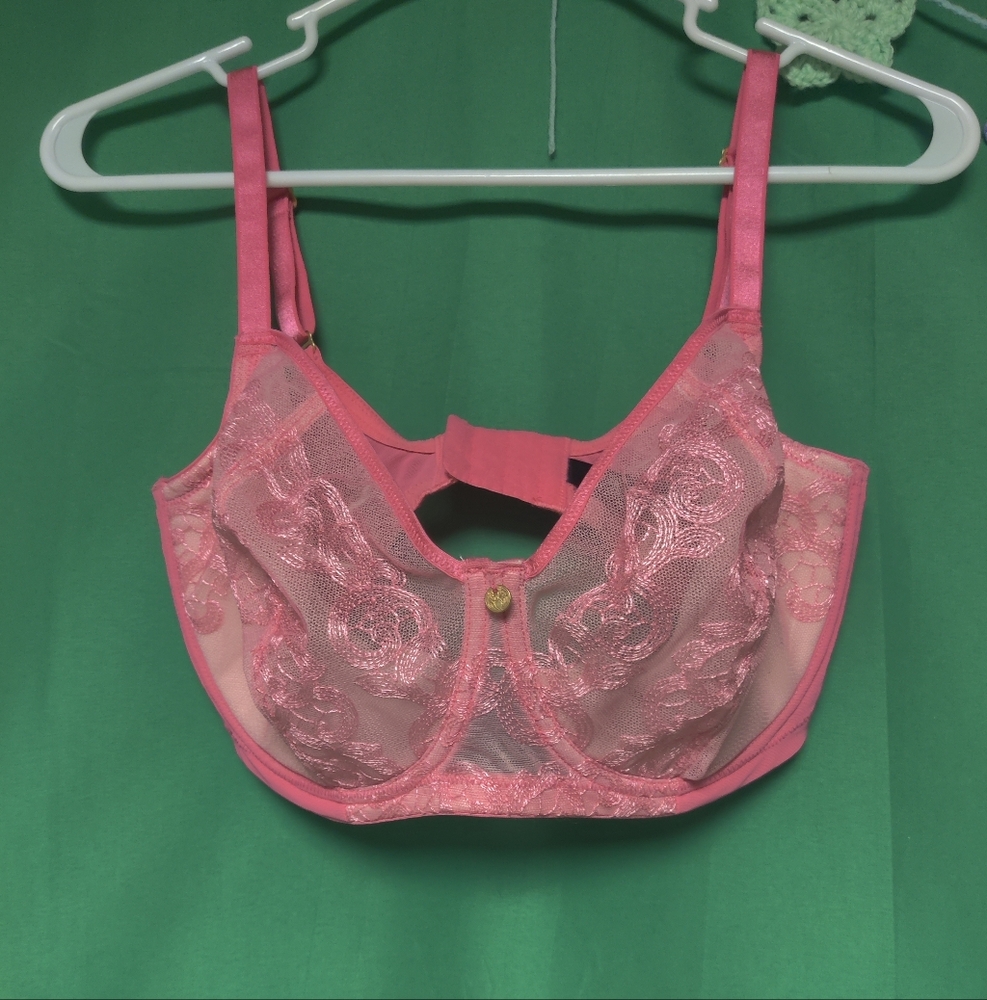 Natori Brand Neon Pink Lace Women's Bra 32H